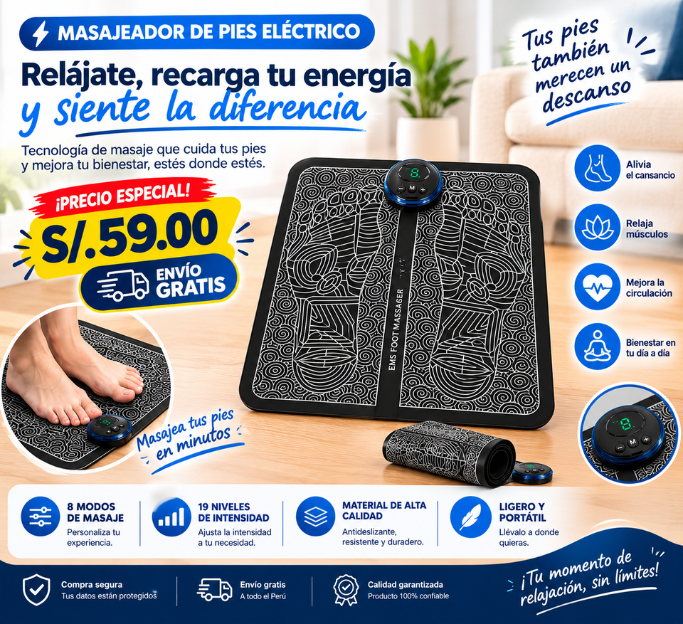 🔥 Masajeador de Pies Pro | ¡Relájate en Casa + Envío Gratis!
