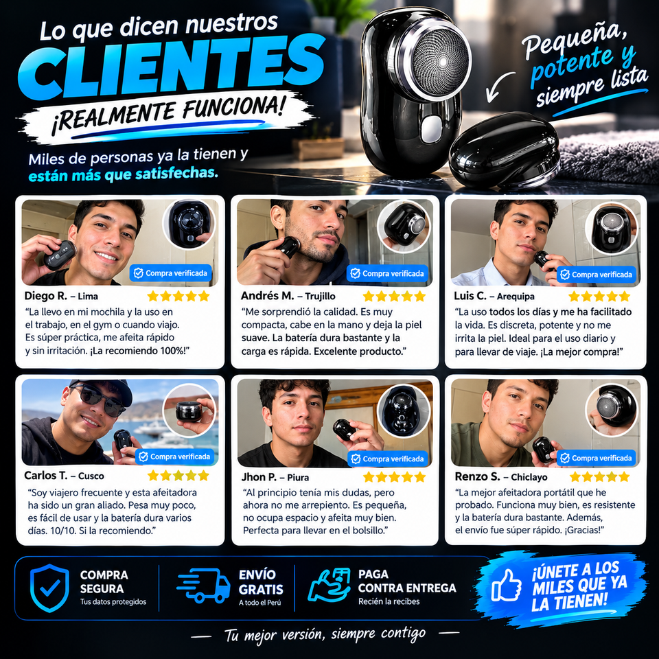 ⚡ Mini Afeitadora Eléctrica Portátil | Compacta, Potente y Sin Esfuerzo | 🚚 Envío GRATIS + 💵 Pago Contra Entrega